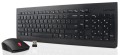 Bezprzewodowy zestaw klawiatura i mysz Lenovo Essential - US English z symbolem Euro czarny - 2434410