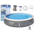 Bestway Fast Set 57376 basen zewnętrzny naziemny Basen nadmuchiwany W kształcie okręgu 7340 l Szary - 1927309