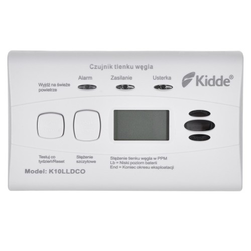 Czujnik tlenku węgla i czadu LCD K10LLDCO Kidde (WYPRZEDAŻ) - 2474332