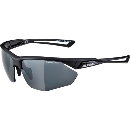 Okulary na rower ALPINA NYLOS HR czarne mat szkło czarne lustro Cat.3 - 2474641
