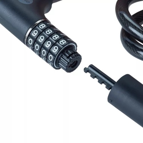 Linka rowerowa stalowa z zamkiem szyfrowym i kluczem 12x1000mm Yale Essential Security Combination & Key Cable Lock - 2065796