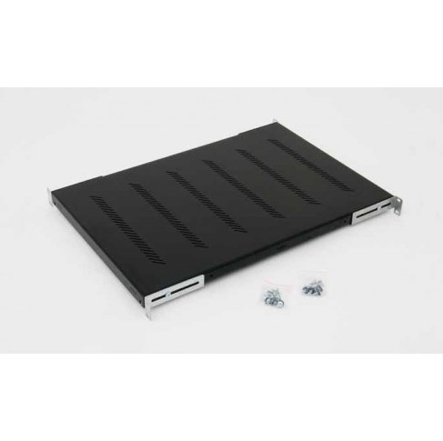 Triton 19" shelf 1U 450mm 80kg plastic black - 2465450