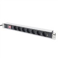 Digitus Listwa zasilająca PDU 19" Rack, 7x gniazdo schuko, 2.0m, 1x wtyk unischuko, 16A, wł./wył., profil aluminiowy - 2476102