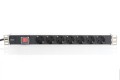 Digitus Listwa zasilająca PDU 19" Rack, 7x gniazdo schuko, 2.0m, 1x wtyk unischuko, 16A, wł./wył., profil aluminiowy - 2476098