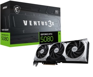 Karta VGA MSI GeForce RTX 5080 16G VENTUS 3X OC PLUS 16GB GDDR7 256bit HDMI+3xDP PCIe5.0