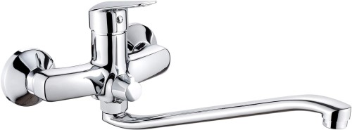 Bateria umywalkowa ścienna z wydłużoną wylewką - podłączenie na wąż BMO_056M 5908212083611 - 2256662