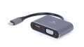 GEMBIRD ADAPTER USB TYPU C NA HDMI + VGA NA KABLU SZARY - 2480771