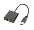 Adapter GEMBIRD A-USB3-HDMI-02 (USB 3.0 M - HDMI F; 0,15m; kolor czarny) - 1898150