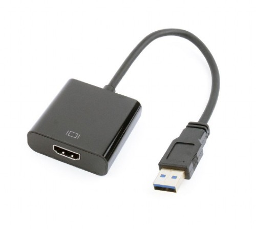 Adapter GEMBIRD A-USB3-HDMI-02 (USB 3.0 M - HDMI F; 0,15m; kolor czarny) - 1898153