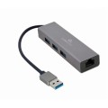 GEMBIRD ADAPTER USB-AM DO LAN GIGABIT HUB USB 3.0 X3 CZARNY - 2054021