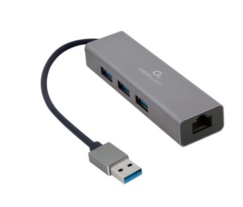 GEMBIRD ADAPTER USB-AM DO LAN GIGABIT HUB USB 3.0 X3 CZARNY - 2054021