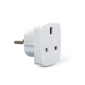 Adapter GEMBIRD A-AC-UKEU-001 (Angielski F - PL (10A) M; kolor biały) - 2480798