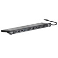 GEMBIRD MULTI ADAPTER TYP-C 11W1 (HUB USB + HDMI + VGA + PD + CZYTNIK KART + LAN + AUDIO 3,5 MM), SZARY - 1690395