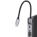 GEMBIRD MULTI ADAPTER TYP-C 11W1 (HUB USB + HDMI + VGA + PD + CZYTNIK KART + LAN + AUDIO 3,5 MM), SZARY - 1690393