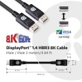 CLUB3D DisplayPort 1.4 HBR3 8K 28AWG Cable M/M 3m /9.84ft - 2480856