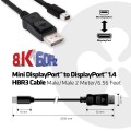 CLUB 3D Mini DisplayPort to DisplayPort 1.4 HBR3 8K60Hz Kabel, 2 M - 1038247