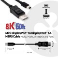 CLUB 3D Mini DisplayPort to DisplayPort 1.4 HBR3 8K60Hz Kabel, 2 M - 2480861