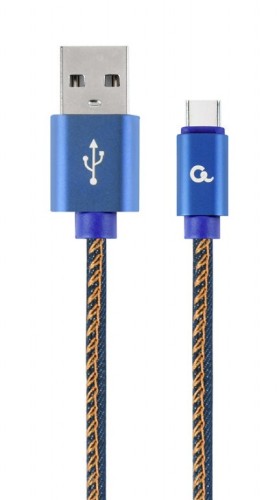 GEMBIRD KABEL USB TYPE-C (METALOWE WTYKI, OPLOT NYLONOWY W KOLORZE DENIM - JEANS) 2M - 1193527