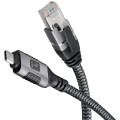 Techly ICOC U3C-RJ45-010 kabel sieciowy Srebrny, Czarny 1 m Cat6 F/UTP (FTP) - 2480921