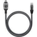 Techly ICOC U3C-RJ45-010 kabel sieciowy Srebrny, Czarny 1 m Cat6 F/UTP (FTP) - 2480919