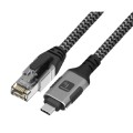 Techly ICOC U3C-RJ45-030 kabel sieciowy Srebrny, Czarny 3 m Cat6 F/UTP (FTP) - 2312670
