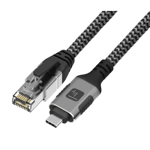 Techly ICOC U3C-RJ45-030 kabel sieciowy Srebrny, Czarny 3 m Cat6 F/UTP (FTP) - 2312670