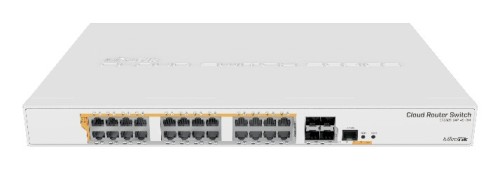Mikrotik CRS328-24P-4S+RM łącza sieciowe Zarządzany L2/L3 Gigabit Ethernet (10/100/1000) Obsługa PoE 1U Biały - 2481020