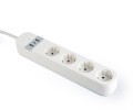 Gembird TSL-PS-S4U-01-W inteligentna listwa zasilająca 4 x gniazdo sieciowe Typu E 1,5 m 3 3880 W Biały - 2446366