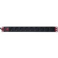 Techly I-CASE STRIP-91UD rozdzielacz zasilania PDU 9 x gniazdo sieciowe 1U Czarny, Czerwony - 2481972