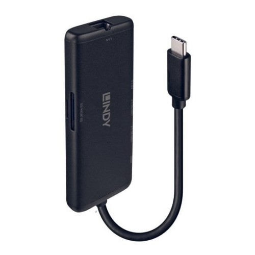 Lindy 43358 stacja dokująca Przewodowa USB 3.2 Gen 1 (3.1 Gen 1) Type-C Czarny - 1899110