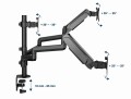 GEMBIRD BIURKOWE REGULOWANE RAMIĘ/UCHWYT NA 3 MONITORY 17-27, VESA 100X100MM, DO 7 KG - 2482509