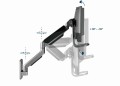 GEMBIRD ŚCIENNE REGULOWANE RAMIĘ/UCHWYT NA 2 MONITORY 17-32, VESA 100X100MM, DO 8 KG - 1742919