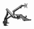 GEMBIRD BIURKOWE REGULOWANE RAMIĘ/UCHWYT NA 2 MONITORY + PÓŁKA NA NOTEBOOKA 17-32, VESA 100X100MM, DO 8 KG - 2370204