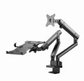 GEMBIRD BIURKOWE REGULOWANE RAMIĘ/UCHWYT NA 2 MONITORY + PÓŁKA NA NOTEBOOKA 17-32, VESA 100X100MM, DO 8 KG - 2370205