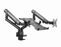GEMBIRD BIURKOWE REGULOWANE RAMIĘ/UCHWYT NA 2 MONITORY + PÓŁKA NA NOTEBOOKA 17-32, VESA 100X100MM, DO 8 KG - 2370214