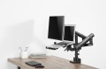 GEMBIRD BIURKOWE REGULOWANE RAMIĘ/UCHWYT NA 2 MONITORY + PÓŁKA NA NOTEBOOKA 17-32, VESA 100X100MM, DO 8 KG - 1736046