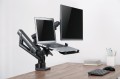 GEMBIRD BIURKOWE REGULOWANE RAMIĘ/UCHWYT NA 2 MONITORY + PÓŁKA NA NOTEBOOKA 17-32, VESA 100X100MM, DO 8 KG - 2370207