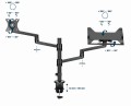GEMBIRD BIURKOWE REGULOWANE RAMIĘ/UCHWYT NA MONITOR + PODSTAWKA NA NOTEBOOKA 17-32, VESA 100X100MM, DO 8 KG - 1735985