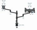 GEMBIRD BIURKOWE REGULOWANE RAMIĘ/UCHWYT NA MONITOR + PODSTAWKA NA NOTEBOOKA 17-32, VESA 100X100MM, DO 8 KG - 2482568