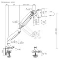 MACLEAN UCHWYT DO MONITORA PODWÓJNE RAMIĘ, ZE SPRĘŻYNĄ GAZOWĄ, 17"-45", 16 KG MC-969 - 2482616