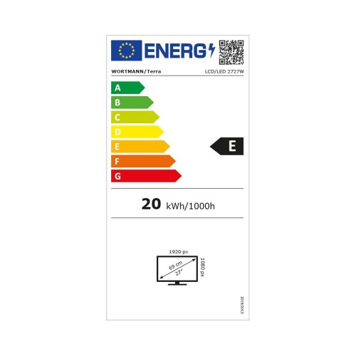 Wortmann AG TERRA 3030230 monitor komputerowy 68,6 cm (27") 1920 x 1080 px Full HD LED Czarny - 2073673