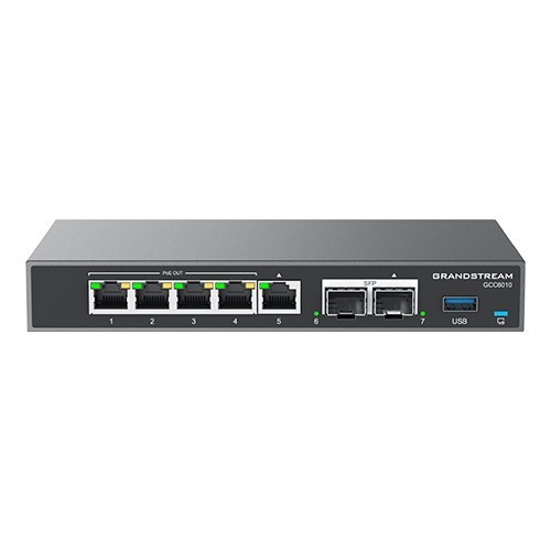 Grandstream GCC6010 UC+Networking (Router VPN. NGFW/UTM . Switch. Centrala IP) z 2x2.5 Gb SFP i 5xGbE - 2481081