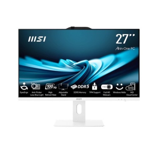 MSI AIO AP272P 14M-639EU i5-14400 27" IPS LED FHD Non-Touch Anti-Glare 16GB SSD512GB M.2 AX211 WiFi 6E Windows 11 Pro White - 2481238
