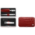 ZWILLING CLASSIC INOX Zestaw podróżny - czerwone skórzane etui, 3 elementy - 1890274