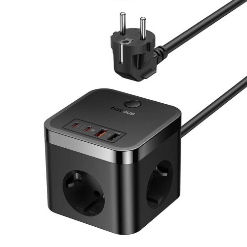 Listwa zasilająca Baseus PowerCombo 3AC+2U+2C 30W EU (1,5m; czarny) - 2481936