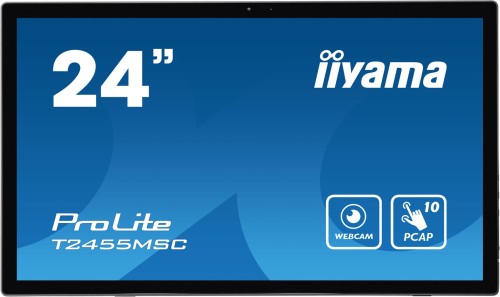 iiyama T2455MSC-B1 signage display Płaski panel Digital Signage 61 cm (24") LED 400 cd/m2 Full HD Czarny Ekran dotykowy - 2461528