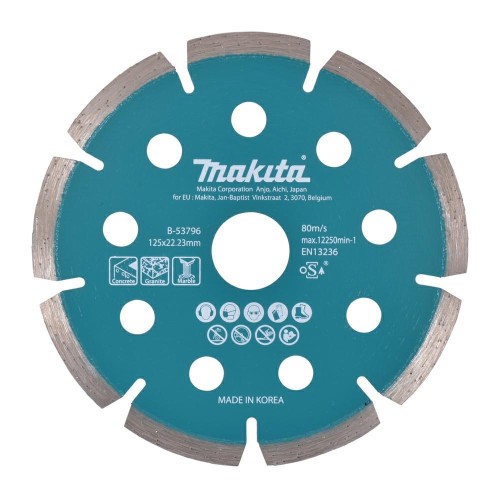 MAKITA TARCZA DIAMENTOWA 125x22,23mm SEGMENT (NA SUCHO) BETON, GRANIT, MARMUR - 2483285