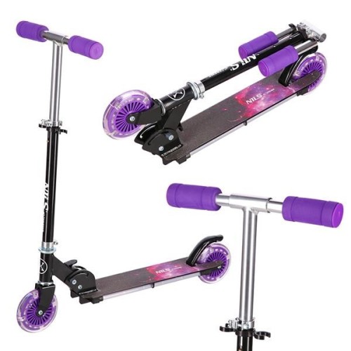Hulajnoga NILS EXTREME HD025 LED fioletowa - 2485067