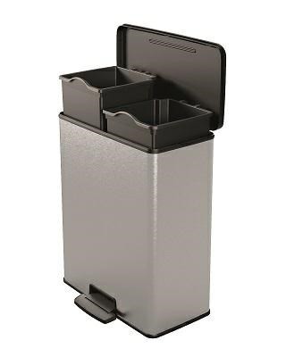 CURVER KOSZ NA ŚMIECI Z PEDAŁEM 26L+26L  /IML METALIZOWANY - 1954353