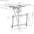 MACLEAN UCHWYT DO TV ELEKTRYCZNY SUFITOWY, OBSŁUGA TUYA, MAX VESA 600X400, OBRÓT 90ST. PILOT, 32"-75", 35KG MC-490 - 2487039